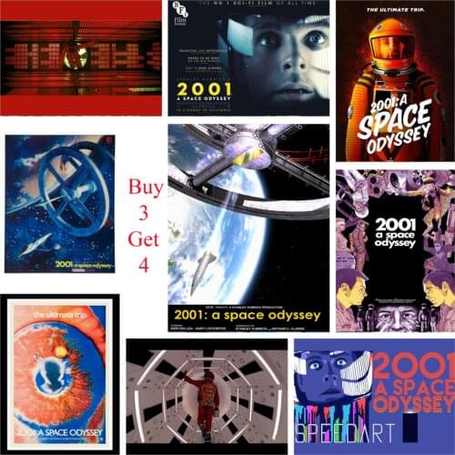2001 A Space Odyssey Posters Movie Wall Stickers White Coated Paper Prints Home Decoration Livingroom Bedroom Bar Home Art Brand