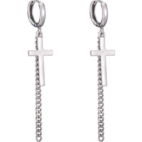 925 Sterling Silver Korean Geometric Temperament Women Personality Cross Retro Sexy Hot Elegant Love Earrings Gift