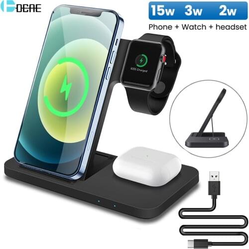 20W Qi Fast Wireless Charger Stand For iPhone 12 11 XS XR X 8 Apple Watch Foldable Charging Dock Station for Airpods Pro iWatch