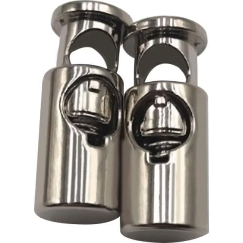 Coolstring 2pcs/1Set METAL Cord Locks Spring Stopper Toggle Lock Ends Shoe Buckle Stoppers Shoelaces Rope Metal Lock Zinc Alloy