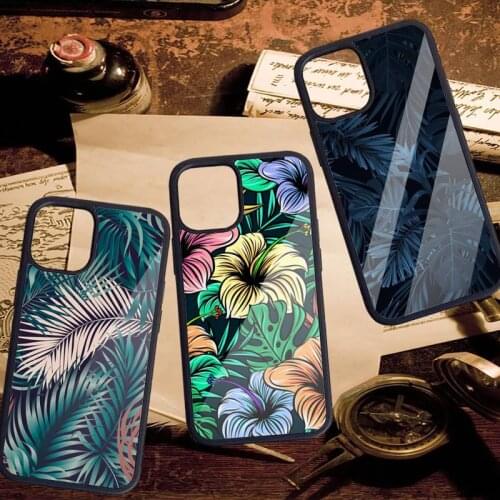 Floral Botanic Banana leaves Phone Case PC for iPhone 11 12 pro XS MAX 8 7 6 6S Plus X 5S SE 2020 XR