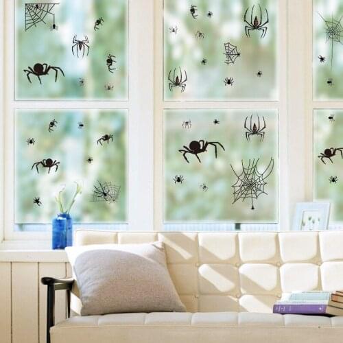 2020 Halloween Electrostatic Stickers for Glass Window Spider Bat Cobweb DIY Stickers Design Decor Home Decals for Shop Bar PVC