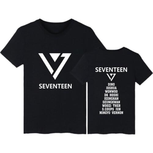 LUCKYFRIDAYF SEVENTEEN kpop t-shirts print sport men women t shirts casual tops tee shirt round neck cotton short sleeve t-shirt