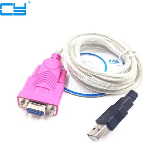 RS232 Serial DB9 Pin Female to USB 2.0 PL-2303 Cable USB to COM for Window98/2000/Win XP/Vista/MAC EM88 120cm 4FT