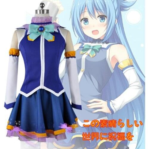 KonoSuba Gods Blessing on this Wonderful World Cosplay Aqua Tops Dress Uniform Outfit Anime Cosplay Costume