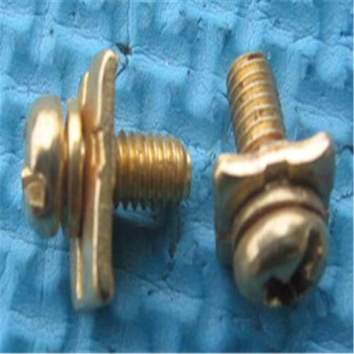 M3/M4 DIN6900/ISO10664 Cross Round Head Two Combination Screw Pan Head With Square Pad Screw Flat Tail Bolt Color Zinc Screws