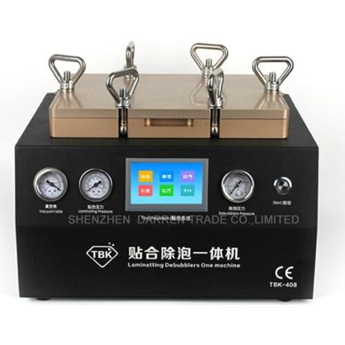 Vacuum Frame Laminating Machine 2 in 1 LCD Touch Screen Air Bubble Adhesive Remover Laminating Debubblers One Machine TBK408