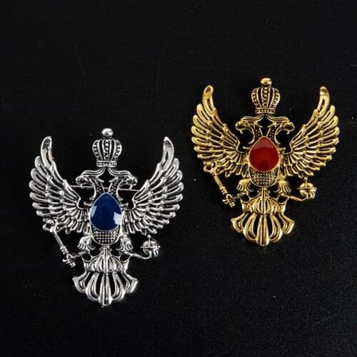 Retro Wing Metal Pin Vintage Eagle Badge Brooch Crown Lapel Pin Men Accessory