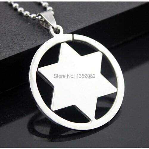 Fashion Jewelry Stainless Steel Hexagram Star of David Pendant Necklace MN369