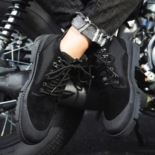 Boots heel mens winter Winter boot ANKLE timber black for men cowboy hiking mens military coturno BOOTS leather ankle boty Mens
