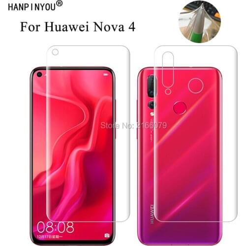 For Huawei Nova 4 6.4" Soft TPU Front Back Full Cover Screen Protector Transparent Protective Film (Not Glass) + Clean Tools
