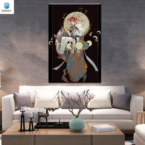 Diy painting by numbers modular pictures Planetary anthropomorphism painting by numbers anime poster coloring by number planet