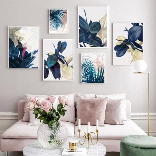 Leaves Flower Pictures Canvas Modern Home Decoration Abstract Wall Art Nordic Scandinavian Style Poster On Wall Loft Frameless