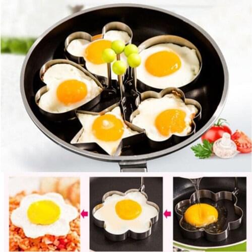 New Hot Fried Egg Pancake Shaper Stainless Steel Shaper Mould Kitchen Rings Heart Stars Flowers Shape Kitchen Tools Mold