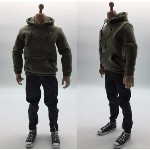 New products are in stock 1:6 soldier clothing trend army green sweater jeans suit can be equipped with 12-inch movable doll bod