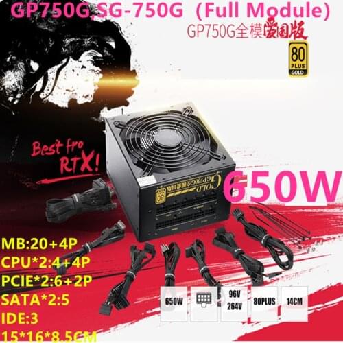 New PC PSU For Segotep Brand Full Module Patriotic Edition Power Supply RTX 80PLUS Gold 650W Power Supply GP750G SG-750G