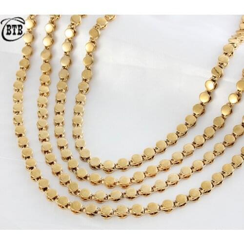 Simple Gold Round Womens Long Necklace Muslim Islamic Jewelry Wedding Banquet Holiday Gifts Various Sizes To Choose From