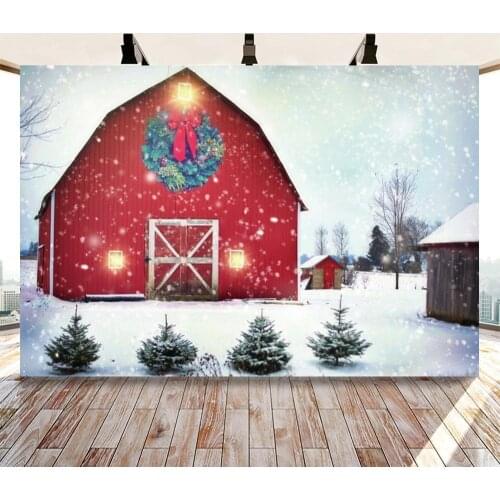 Christmas Backdrop Winter Snow Wreath Lamps Snowflake House Wonderland Princess Baby Background For Photo Studio