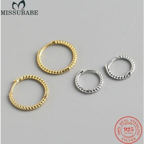 Real S925 Sterling Silver Twist Fine Ear Hoop Earrings Small Simplist Brief New Cute Jewelry Accessories For Women Girls Female