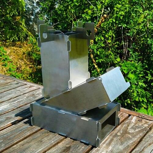 Outdoor Portable Picnic Camping Cook Stove Wood Burn Rocket Stove Wood Stove Stainless Steel Courtyard Stove Firewood Stove