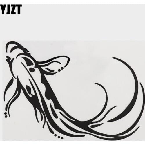 YJZT 15.5CM×11.1CM Marine Animal Vinyl The Big Tail Is Floating Goldfish Car Stickers Decal 13D-1264