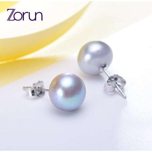 Zorun Natural Freshwater Pearl Earring Fine 10-11MM Jewelry 925 Sterling Silver Accessories for Women New Design Good Sale