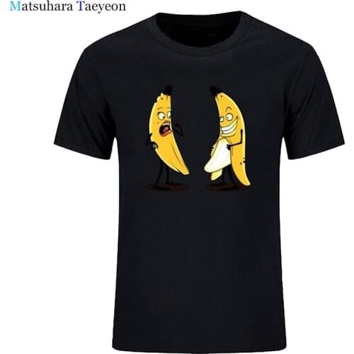 Banana Design Funny T Shirts Cool Men T Shirt EU Size Cotton T-Shirt Gift for Man Originality Short Sleeved Summer T Shir New