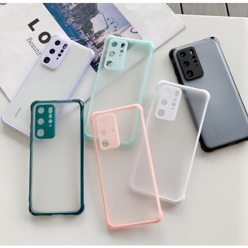 Camera Lens Protection Shockproof Phone Case For Huawei P40 Pro Candy Color Matte Translucent Back Cover For Huawei Matte 30 Pro