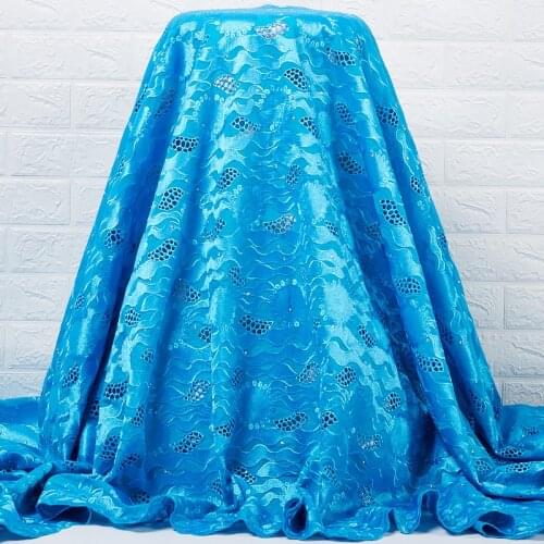 Zhenguiru Blue And White African Cotton Lace 2021 New Swiss Voile Cotton Lace In Switzerland Fabric Sewing For Women Dress A2493