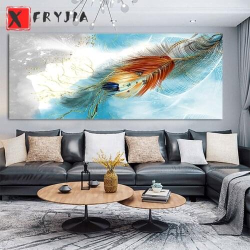 5D DIY full square diamond painting Colorful feathers mosaic diamond rhinestone embroidery cross stitch full display home decor