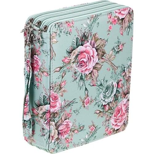 AAY-120 Slots Colored Pencil Case with Compartments Pencil Holder for Watercolor Pencils(Rose)