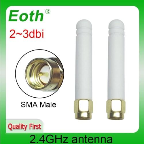 2.4GHz antenna wifi SMA Male Connector 3dbi 2.4 ghz antena wi fi Small Size 2.4g antenne white wi-fi antenas router