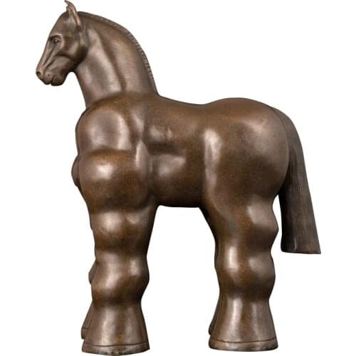 ArtsHom DW-156 Famous Artist Sculpture replicated of Fernando Botero Berlin 2007 Contemporary Bronze Fat horse statue Figurines