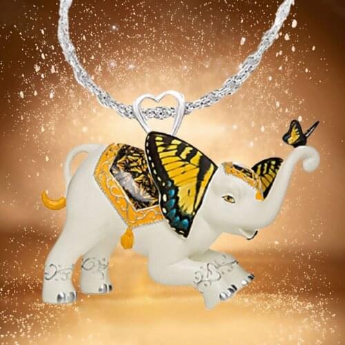Butterfly Elephant Cartoon Necklace Vintage Fairy Wings Choker Wholesale Items Cheap Fairy Jewellery Jewelry for Women Chain