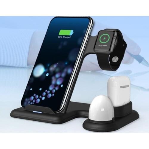 3-in-1 LED Wireless Qi Charging Dock Station Cradle Phone Watch Earphone Charger