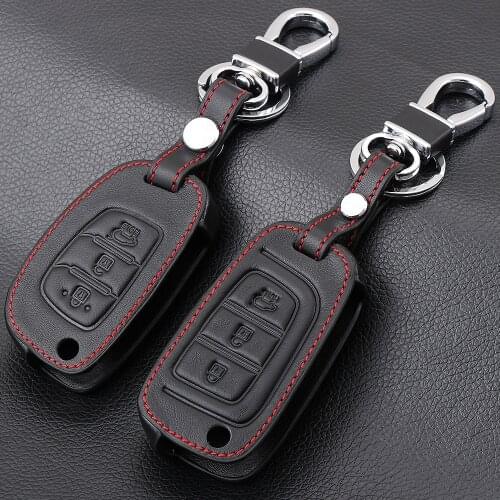 Genuine Leather Car Key Case Covers For Hyundai I20 I30 I35 I40 IX20 IX35 Solaris Verna Santa Fe Creta I10 Tucson Elantra