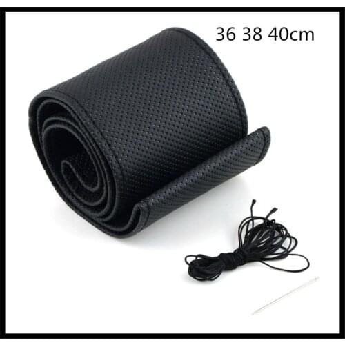 Car steering wheel cover with needle and threaded faux leather case for Mercedes Benz ML63 M-Class Ener-G-Force ML500 ML350