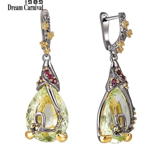 DreamCarnival 1989 New Water Drop Cubic Zircon Earrings For Women Copper Dangle Earings Fashion Accessories Gift Hot Pick WE3876