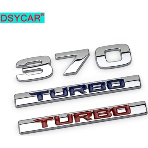 DSYCAR 1Pcs 3D Metal 370 TURBO Car Side Fender Rear Trunk Emblem Badge Sticker Decals for Honda Nanae Car Styling