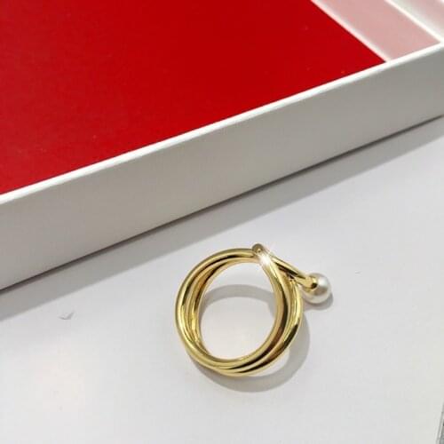 Hot Brand Pure Knot Simple Taste White Pearl Ceramic Ring For Women Titanium Steel Spring Wedding Noble Replica Rings Jewelry