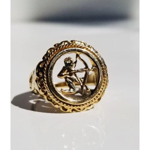 Creative Hollow Design Archer Style Gold Colors Male/Female Rings Vintage Hip Hop Party Punk Punk Style Fashion Jewelry Gift