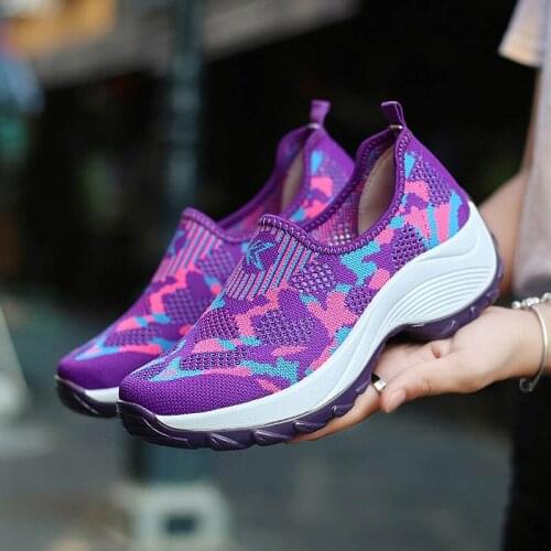 Sooneeya Breathable Air Mesh Female Running Shoes Slip-On Comfortable Loafers Flats Cushioning Sports Sneakers Woman Chaussures