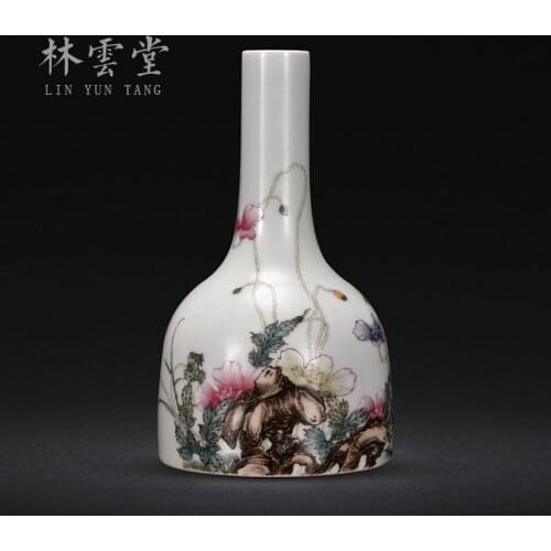 Corn poppy bell and enamel vase jingdezhen ceramics by hand imitation qing dynasty vase furnishing articles