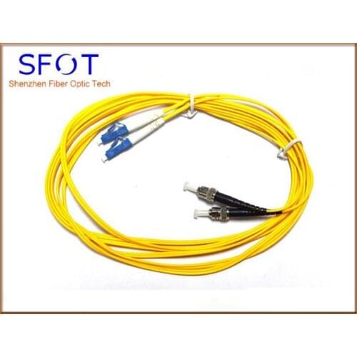 LC to ST fiber patch cord (jumper cable), SM, duplex, 2.0mm, 3M length, 50pcs/lot