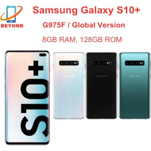 Samsung Galaxy S10+ S10 Plus G975F Global Version 8GB RAM 128GB ROM Octa Core 6.4" NFC Mobile Phone Exynos Cellphone