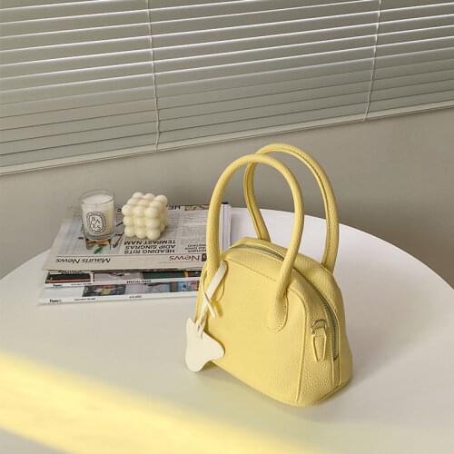 Fashion Design Cream Yellow Womens Shell Bag Solid Color Ladies Shoulder Messenger Bag 2021 New Hot Girls Small Tote Handbags