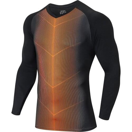 Mens Running T-Shirts Sport Wear Quick-drying Sports T-Shirt Long Sleeves V Neck Patchwork Mesh Sport Fitness Yoga Top Clothing