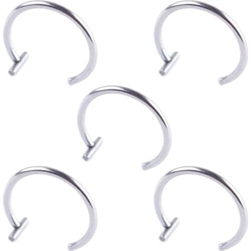 5 Pcs Fake Piercing Stud Set Ear Lip Nose Rings Fake Diaphragm Clip with Perforated Lip Hoop Body Jewelry Gifts