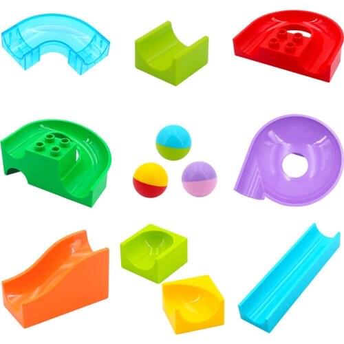 Original Big Building Blocks slide Rolling ball track accessory Creative DIY Toys for children Compatible with Duplos sets Gift