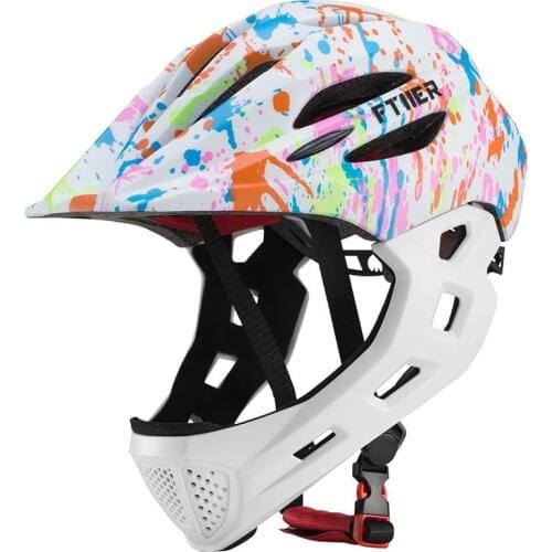 LED Kids Off-road Full Face Mountain Bike Helmet Balance Sports Downhill Cycling Helmet Cascos Ciclismo Fit for 3-10 Years Kids